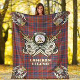 Cameron of Lochiel Ancient Tartan Gold Courage Symbol Blanket